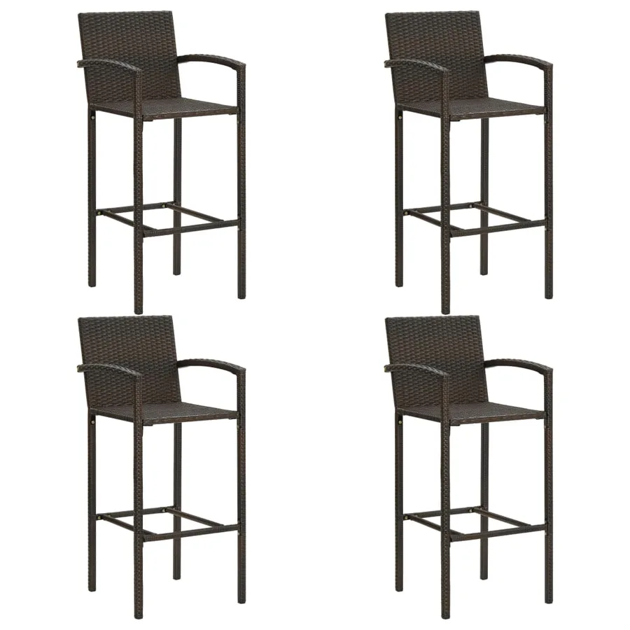 Ensemble de bar de jardin 5 pcs Marron - 8