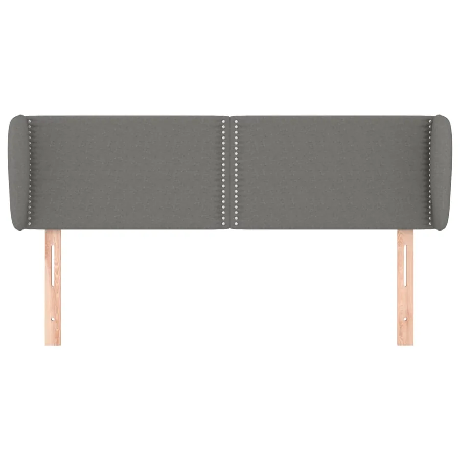 Tête de lit avec oreilles Gris foncé 147x23x78/88 cm Tissu - 3