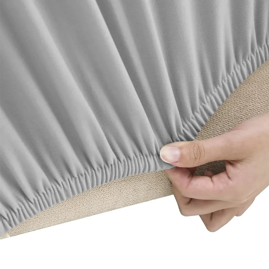 Housse extensible de canapé 2 places Gris Jersey de polyester - 3