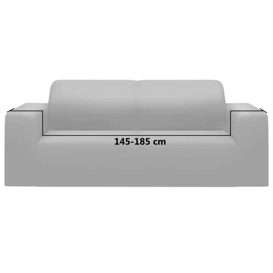 Housse extensible de canapé 2 places Gris Jersey de polyester - 6