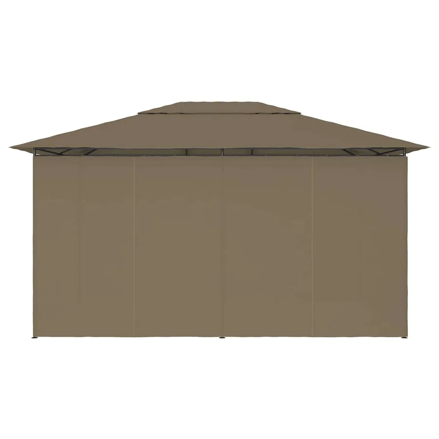 Chapiteau de jardin avec rideaux 4x3 m Taupe 180 g/m² - 5