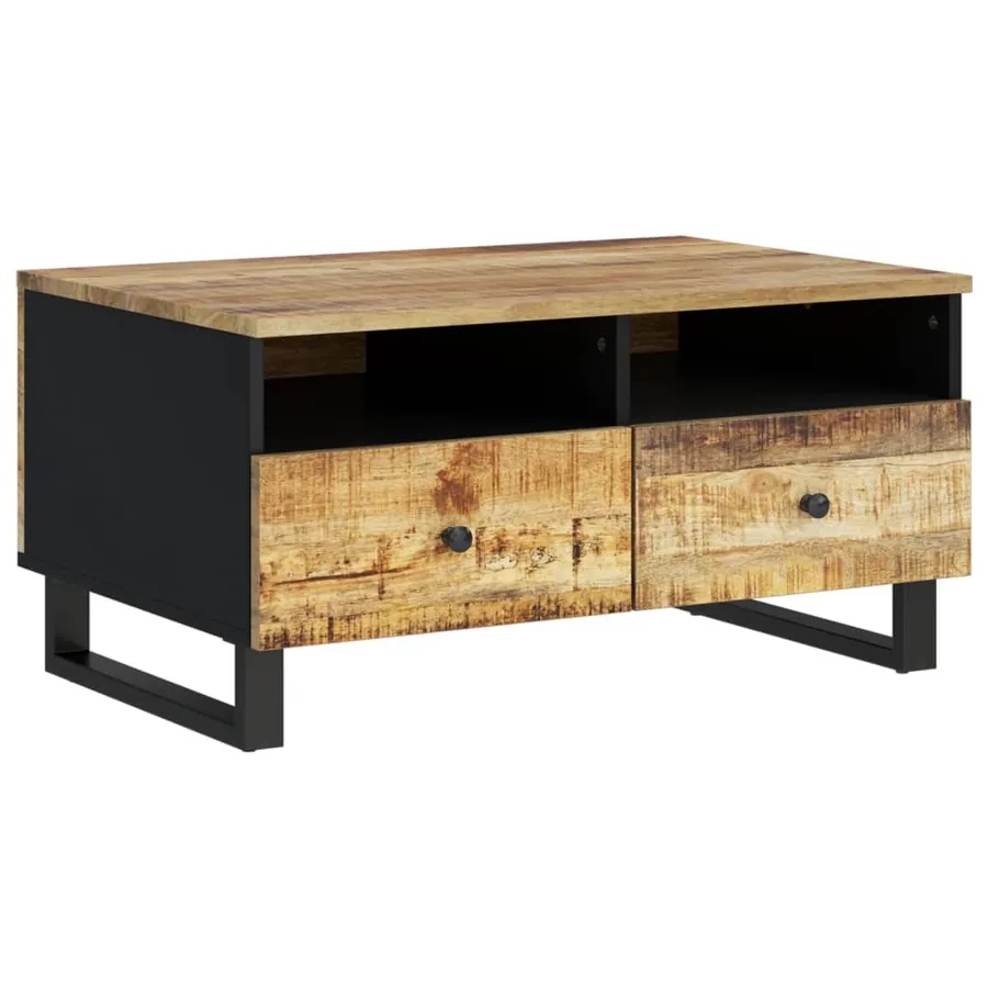 Table basse 80x54x40 cm Bois de manguier solide et d'ingénierie - 11
