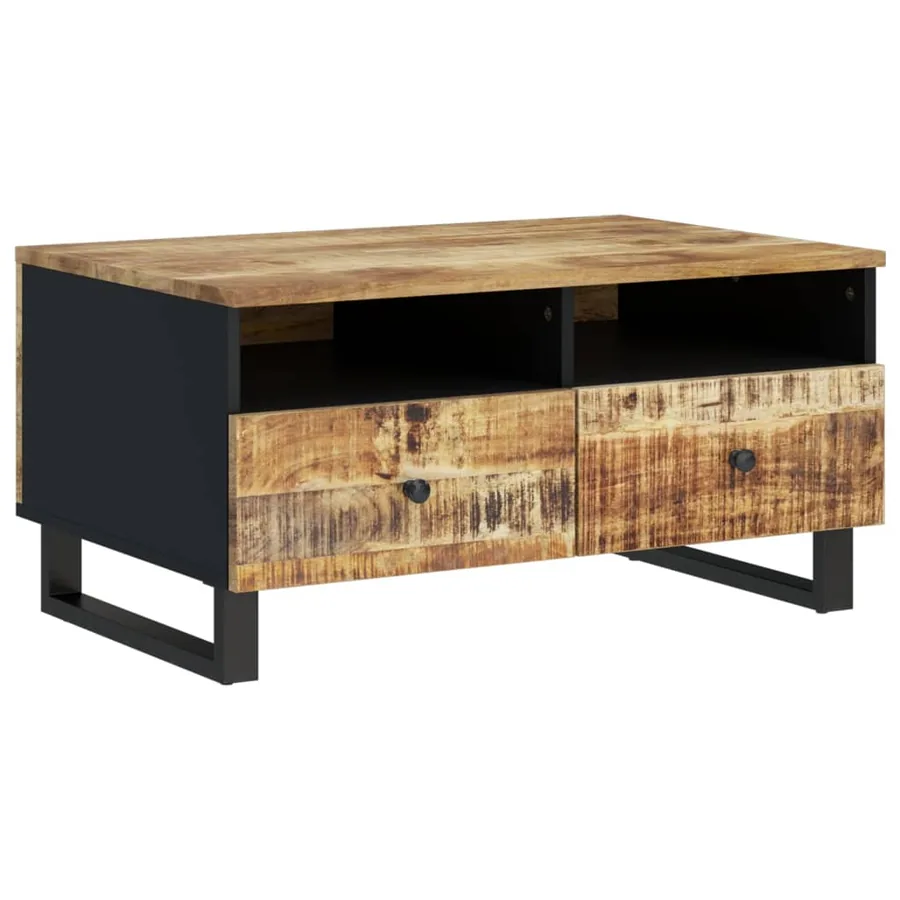 Table basse 80x54x40 cm Bois de manguier solide et d'ingénierie - 12