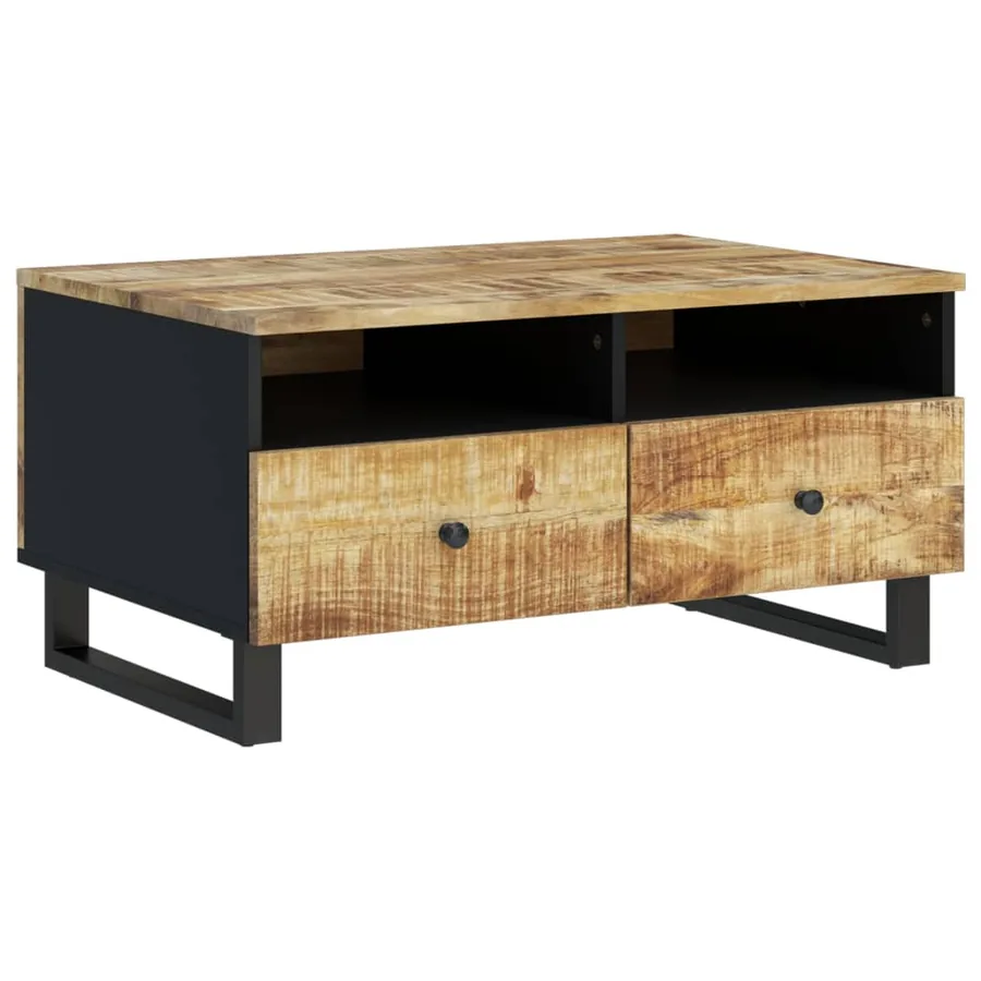 Table basse 80x54x40 cm Bois de manguier solide et d'ingénierie - 13