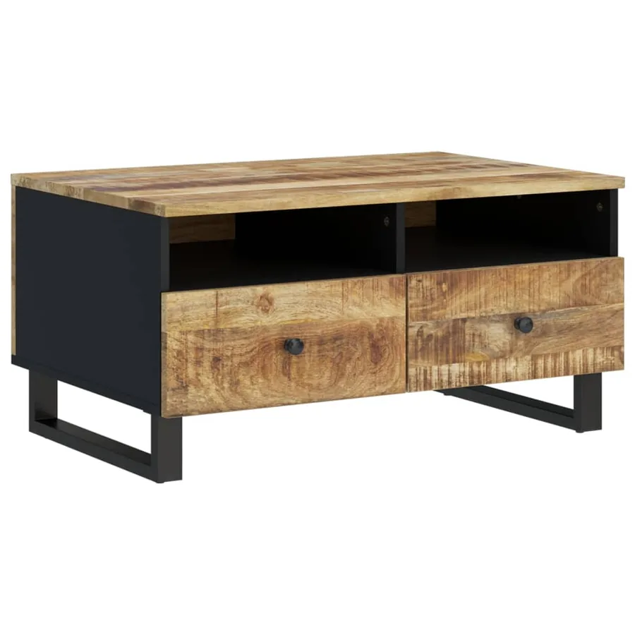 Table basse 80x54x40 cm Bois de manguier solide et d'ingénierie - 14