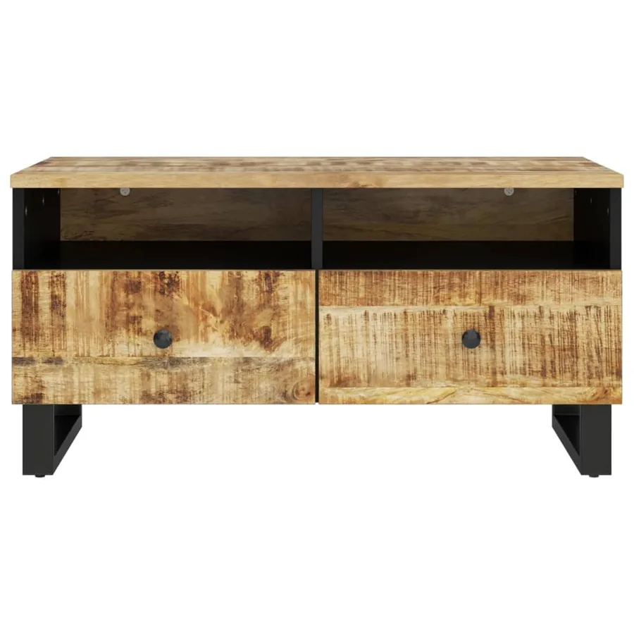 Table basse 80x54x40 cm Bois de manguier solide et d'ingénierie - 4