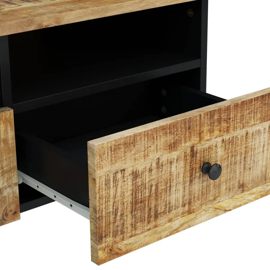 Table basse 80x54x40 cm Bois de manguier solide et d'ingénierie - 8