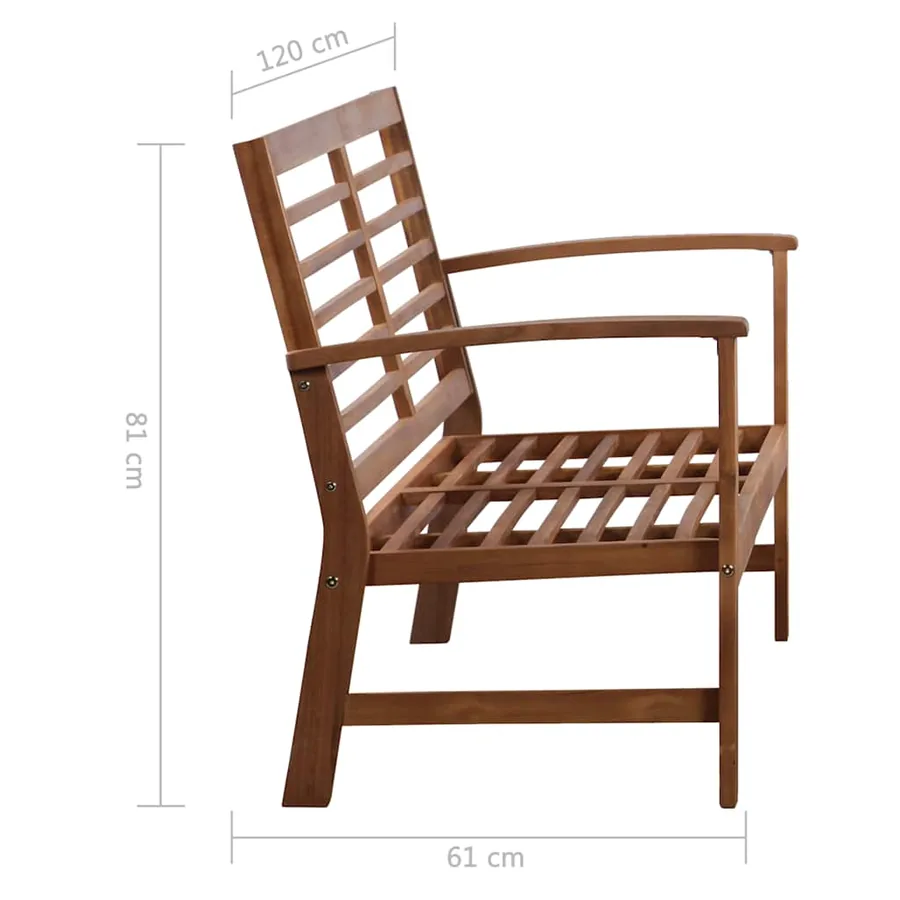 Salon de jardin 4 pcs Bois d'acacia solide - 12