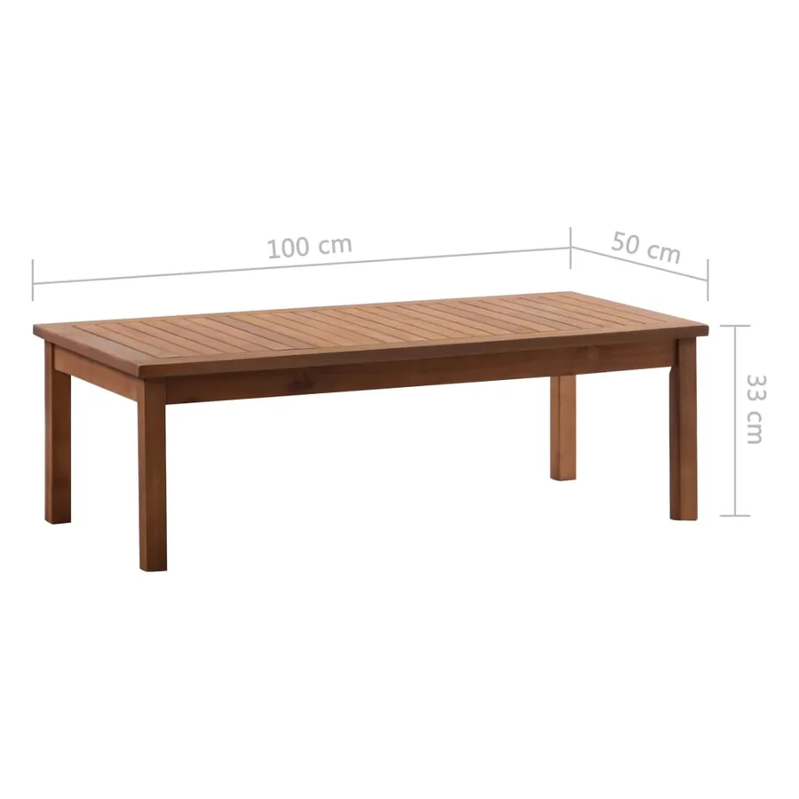 Salon de jardin 4 pcs Bois d'acacia solide - 13