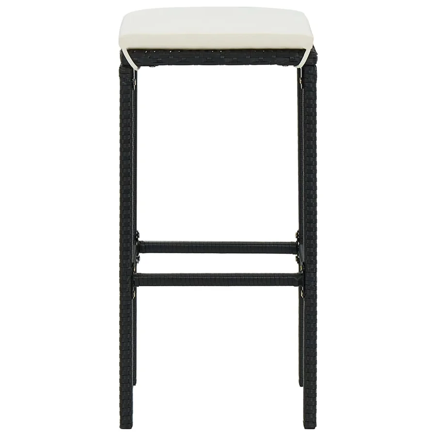 Ensemble de bar de jardin avec coussins 5 pcs Noir - 14