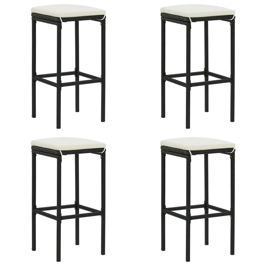 Ensemble de bar de jardin avec coussins 5 pcs Noir - 8