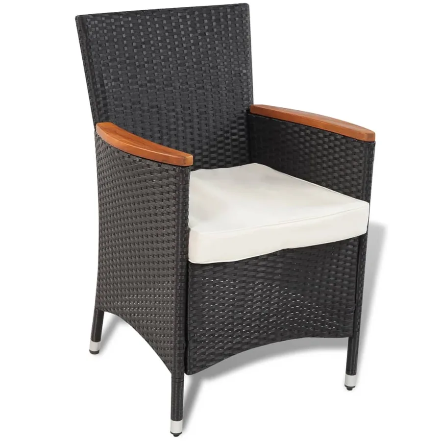 Ensemble à manger d'extérieur 5pcs avec coussins Résine tressée - 3