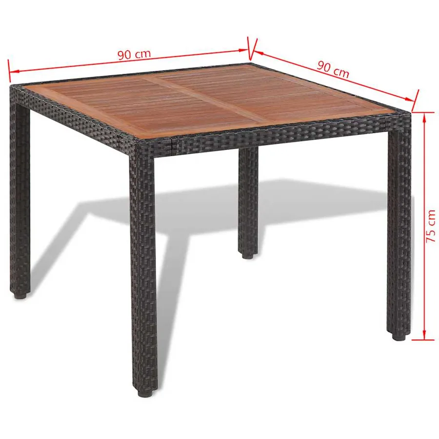 Ensemble à manger d'extérieur 5pcs avec coussins Résine tressée - 9