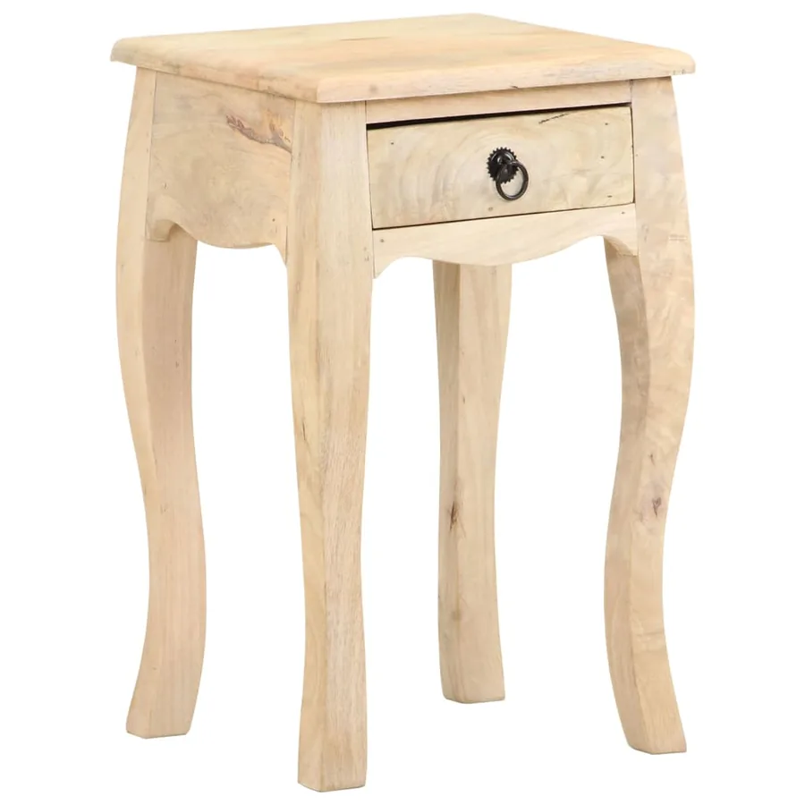 Table de chevet 28x28x46 cm Bois de manguier massif - 10
