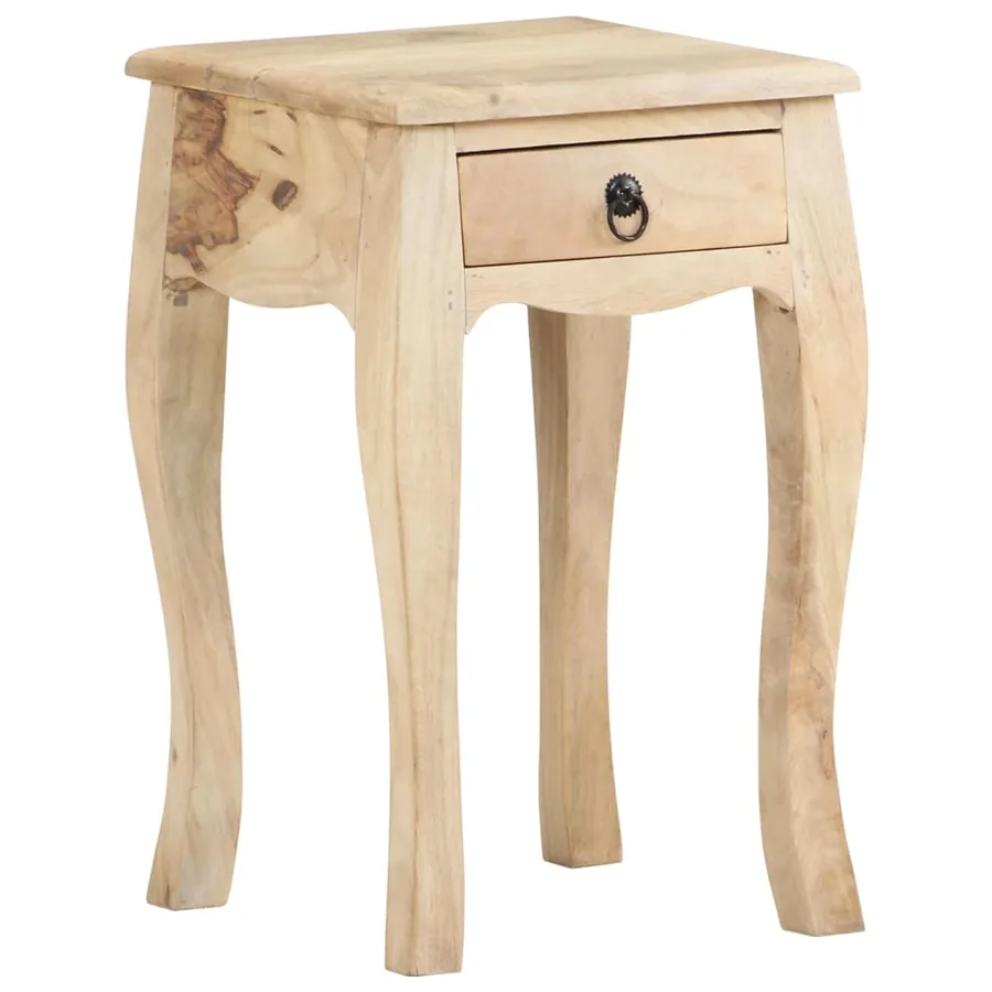 Table de chevet 28x28x46 cm Bois de manguier massif - 11