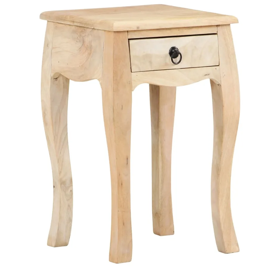 Table de chevet 28x28x46 cm Bois de manguier massif - 12