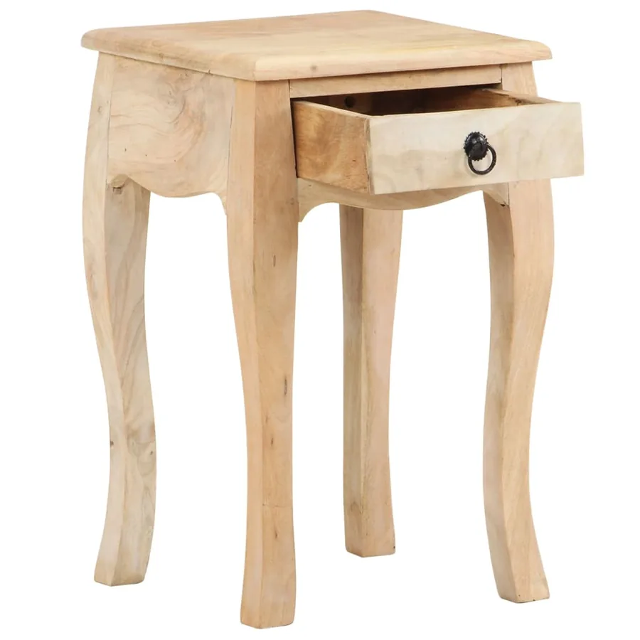 Table de chevet 28x28x46 cm Bois de manguier massif - 3