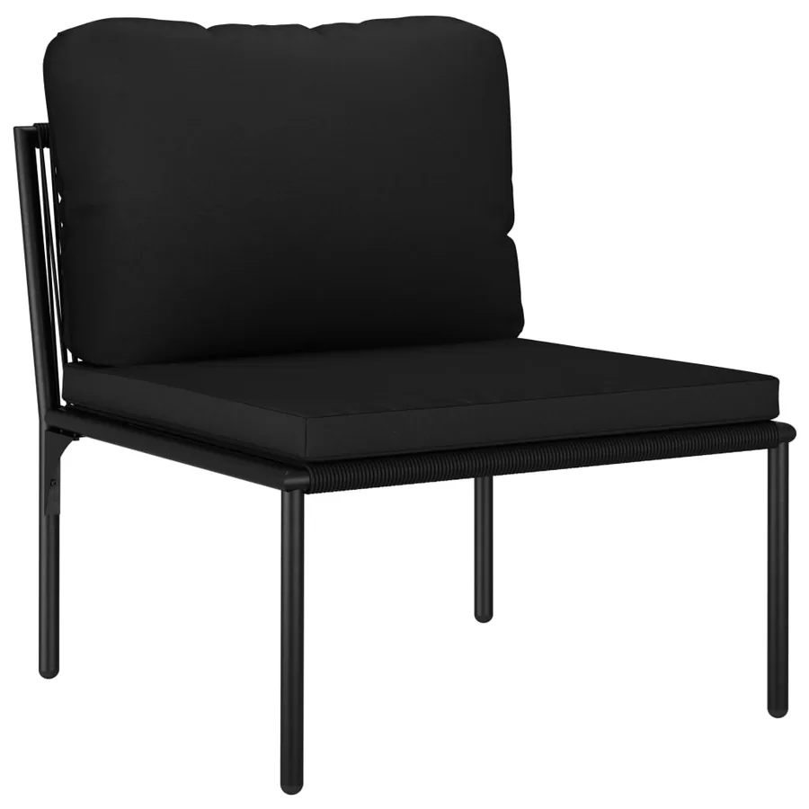 Salon de jardin 6 pcs avec coussins Noir PVC - 10