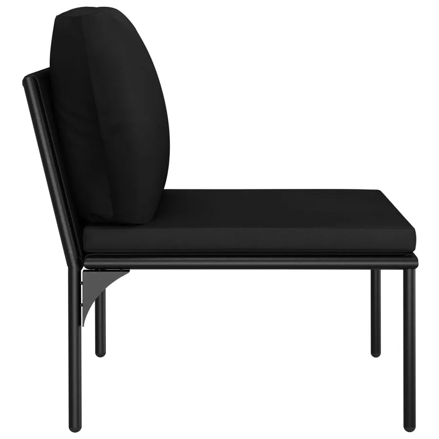 Salon de jardin 6 pcs avec coussins Noir PVC - 12