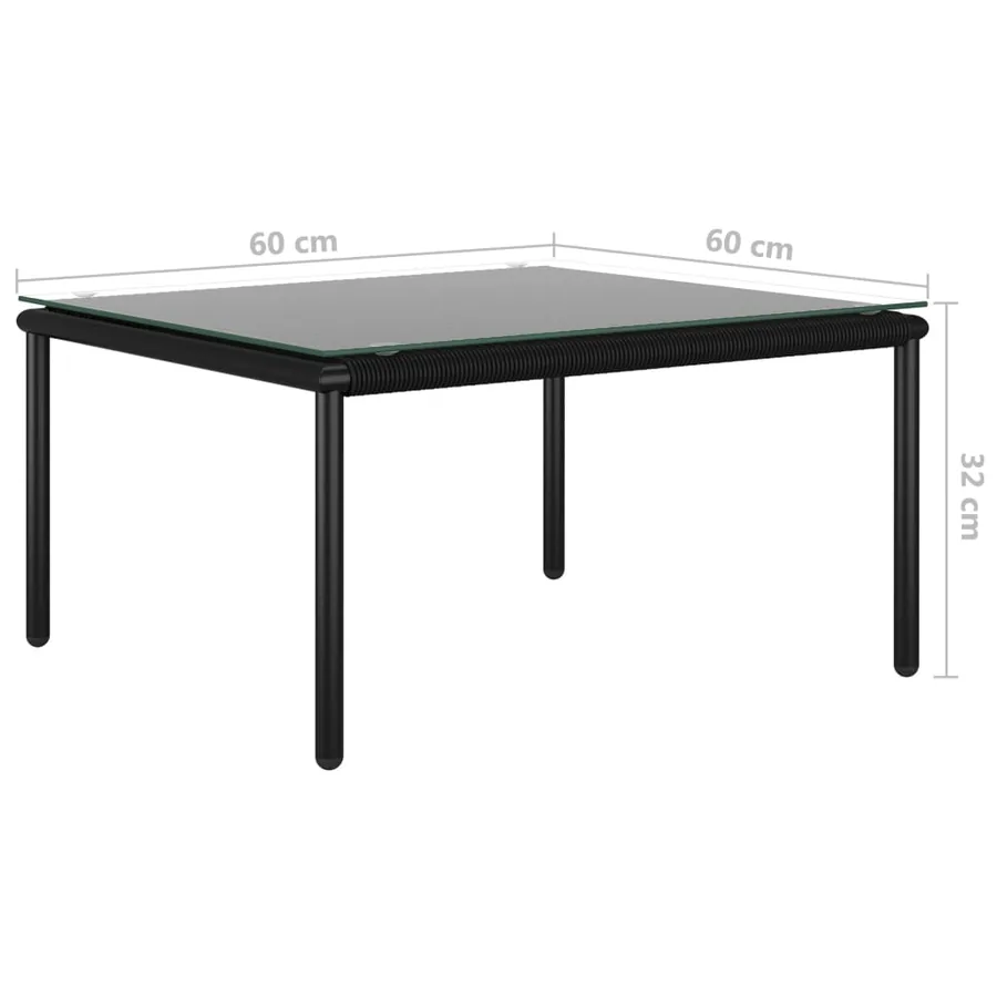 Salon de jardin 6 pcs avec coussins Noir PVC - 14
