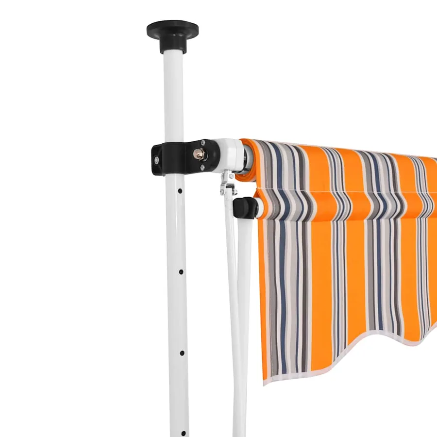 Auvent rétractable manuel 400 cm Rayures jaunes et bleues - 2