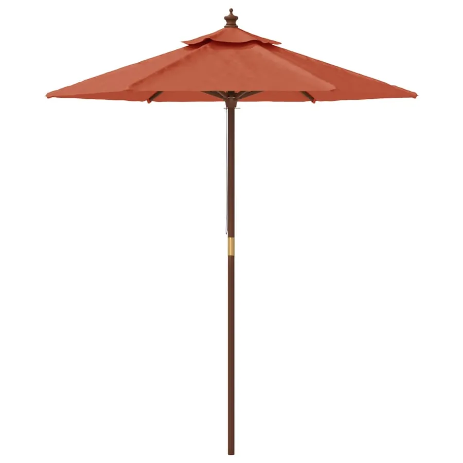 Parasol de jardin avec mât en bois terre cuite 196x231 cm - 4