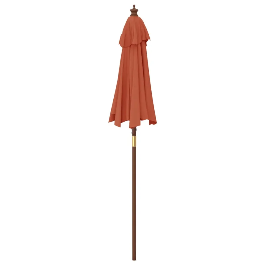 Parasol de jardin avec mât en bois terre cuite 196x231 cm - 5