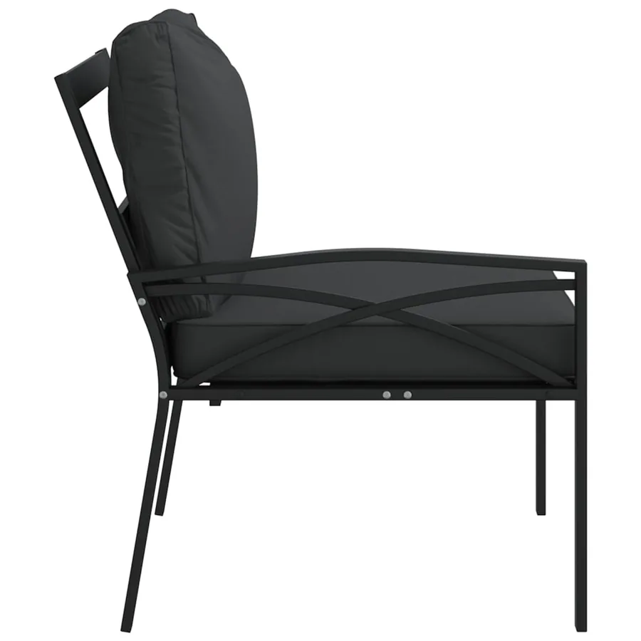 Chaises de jardin avec coussins gris lot de 2 62x75x79 cm acier - 5