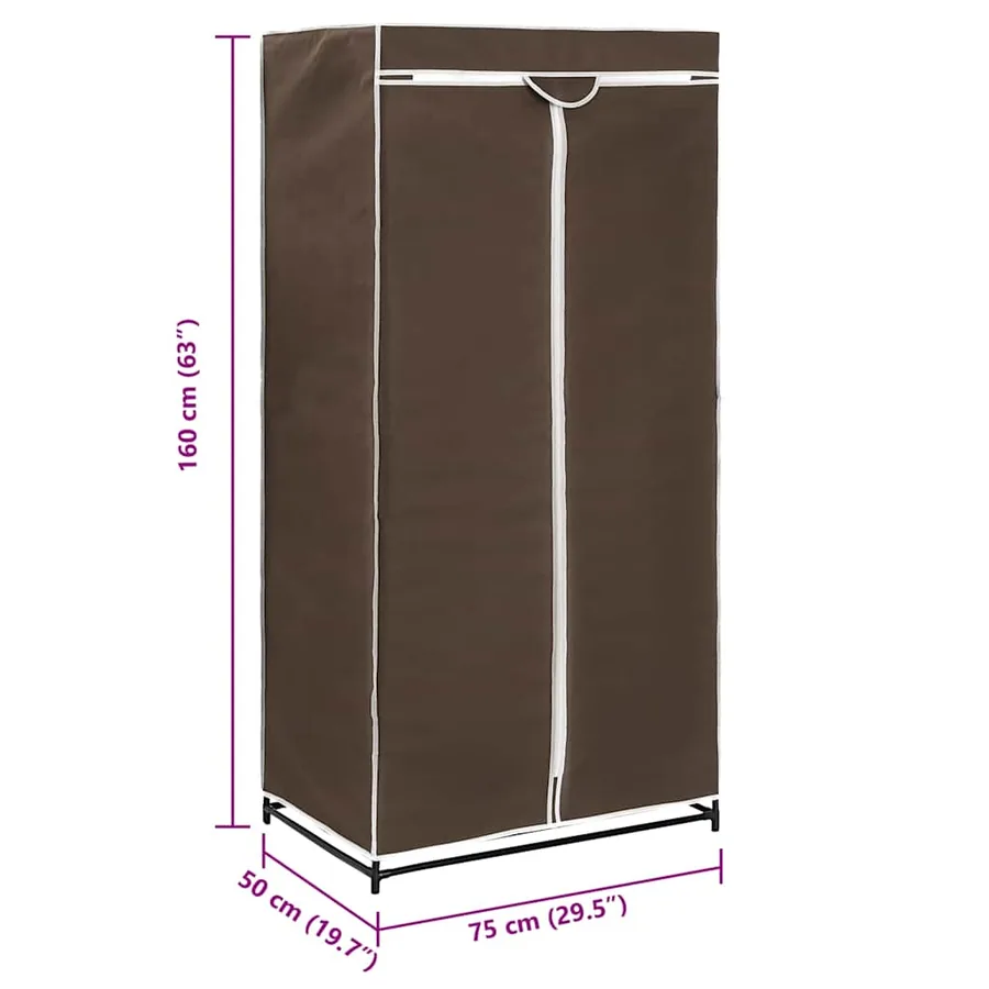 Garde-robe Marron 75x50x160 cm - 9