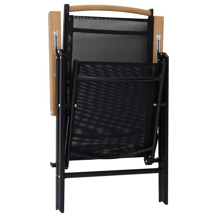 Chaises de jardin pliables lot de 2 aluminium et textilène noir - 9