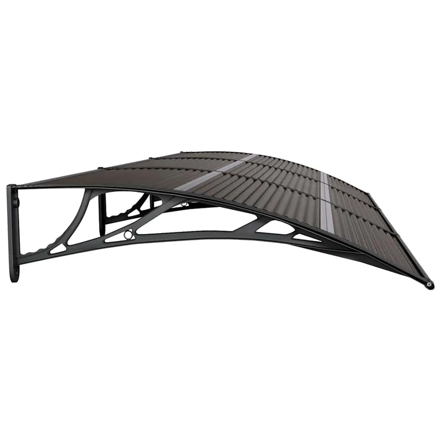 Auvent de porte Noir 300x100 cm Polycarbonate - 5