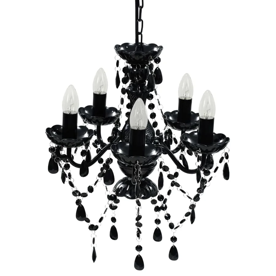 Lustre avec 5 ampoules Crystal noir - 3
