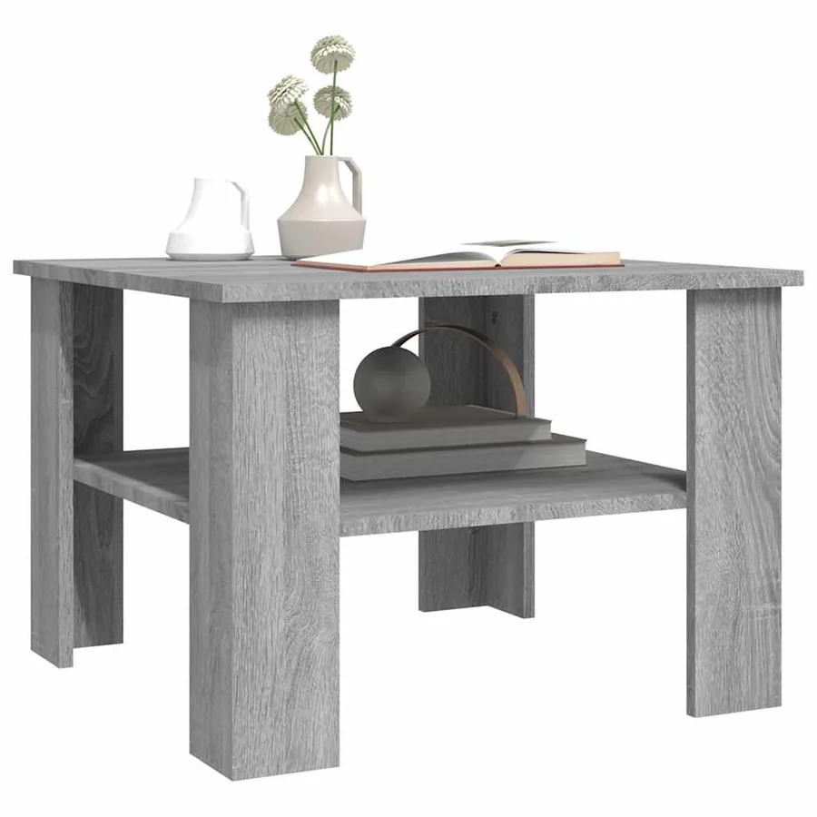 Table basse Sonoma gris 60x60x42 cm Bois d'ingénierie - 3
