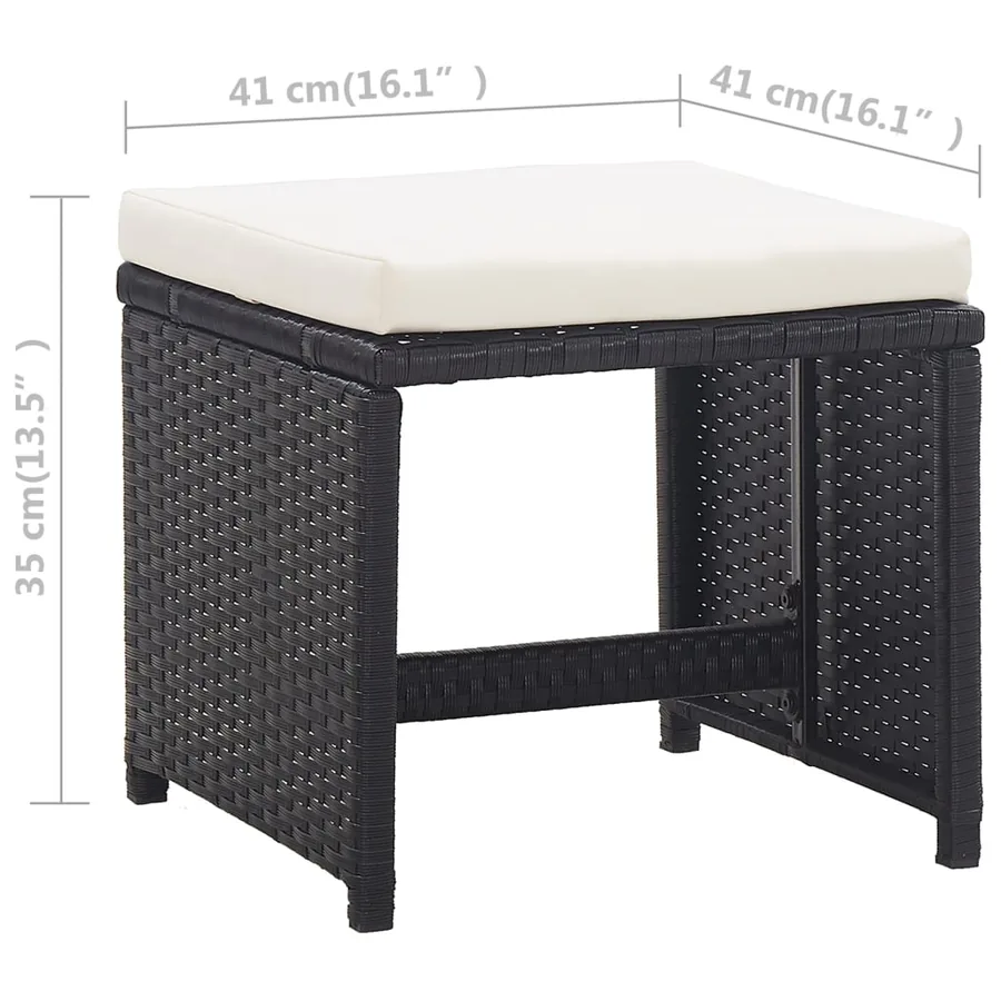 Ensemble à manger d’extérieur 11 pcs coussins résine tressée - 10