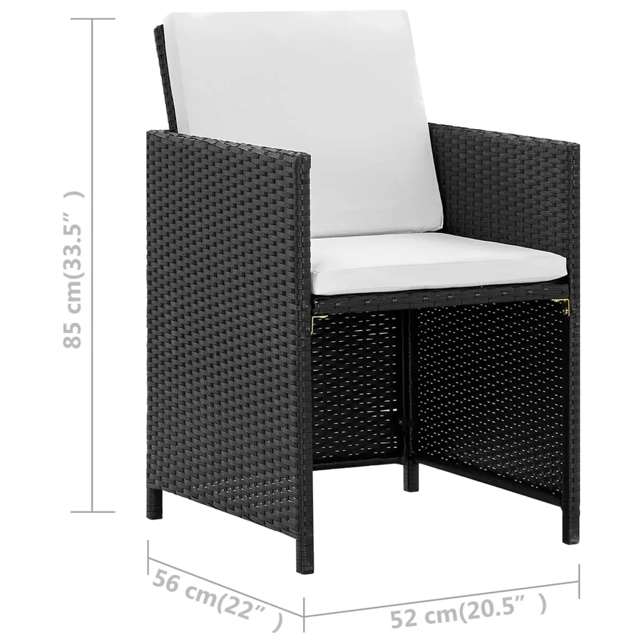 Ensemble à manger d’extérieur 11 pcs coussins résine tressée - 9