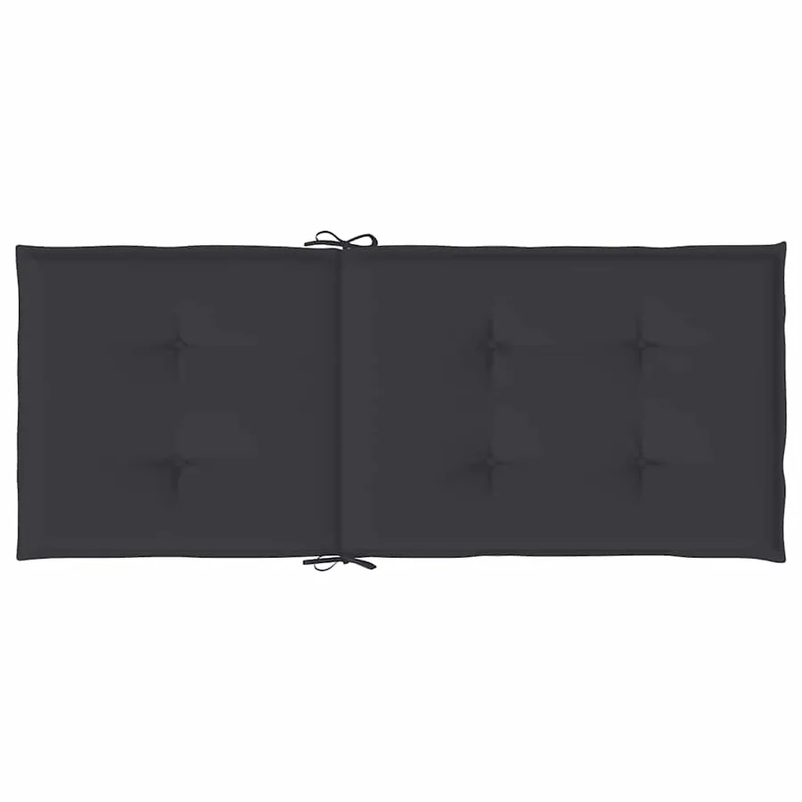 Coussins de chaise de jardin à dossier haut lot de 2 noir tissu - 7