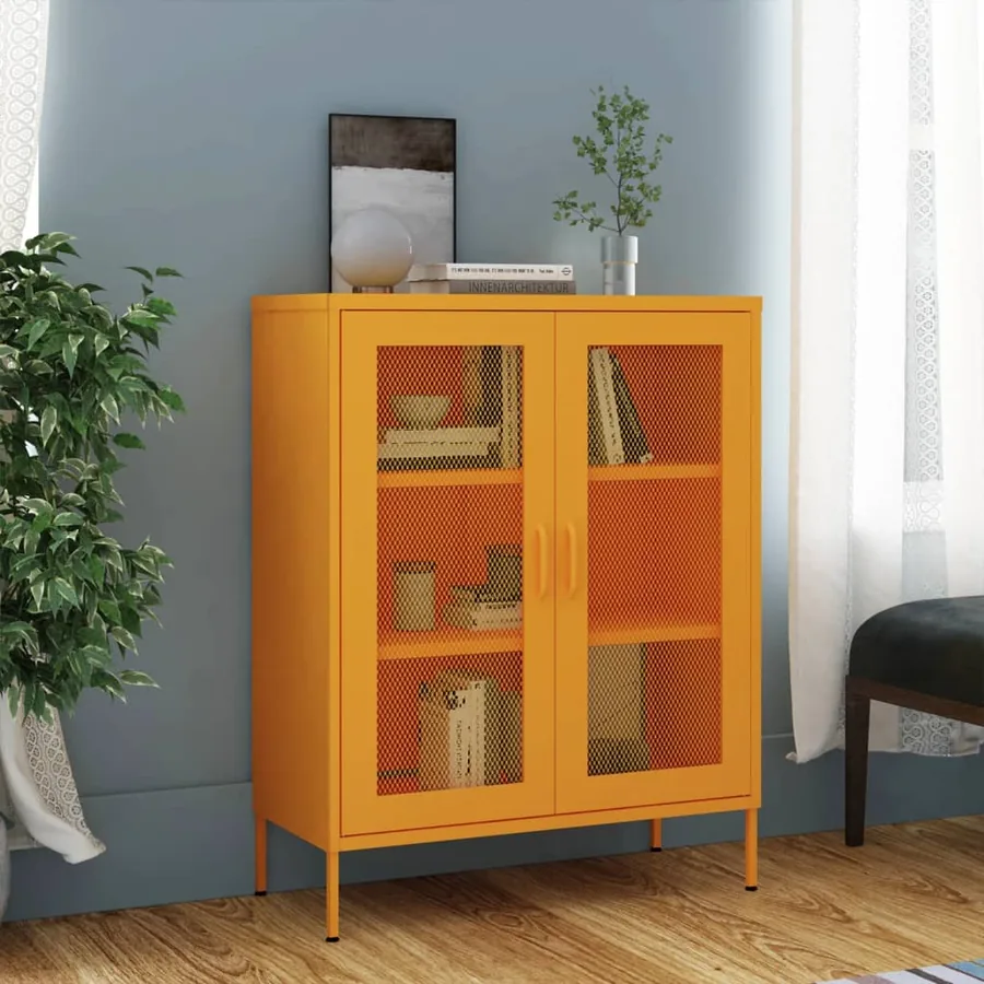 Armoire de rangement Jaune moutarde 80 x 35 x 101,5 cm Acier