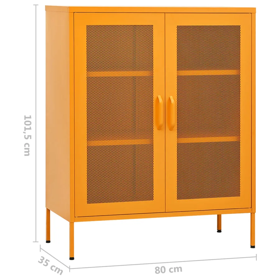 Armoire de rangement Jaune moutarde 80 x 35 x 101,5 cm Acier - 9