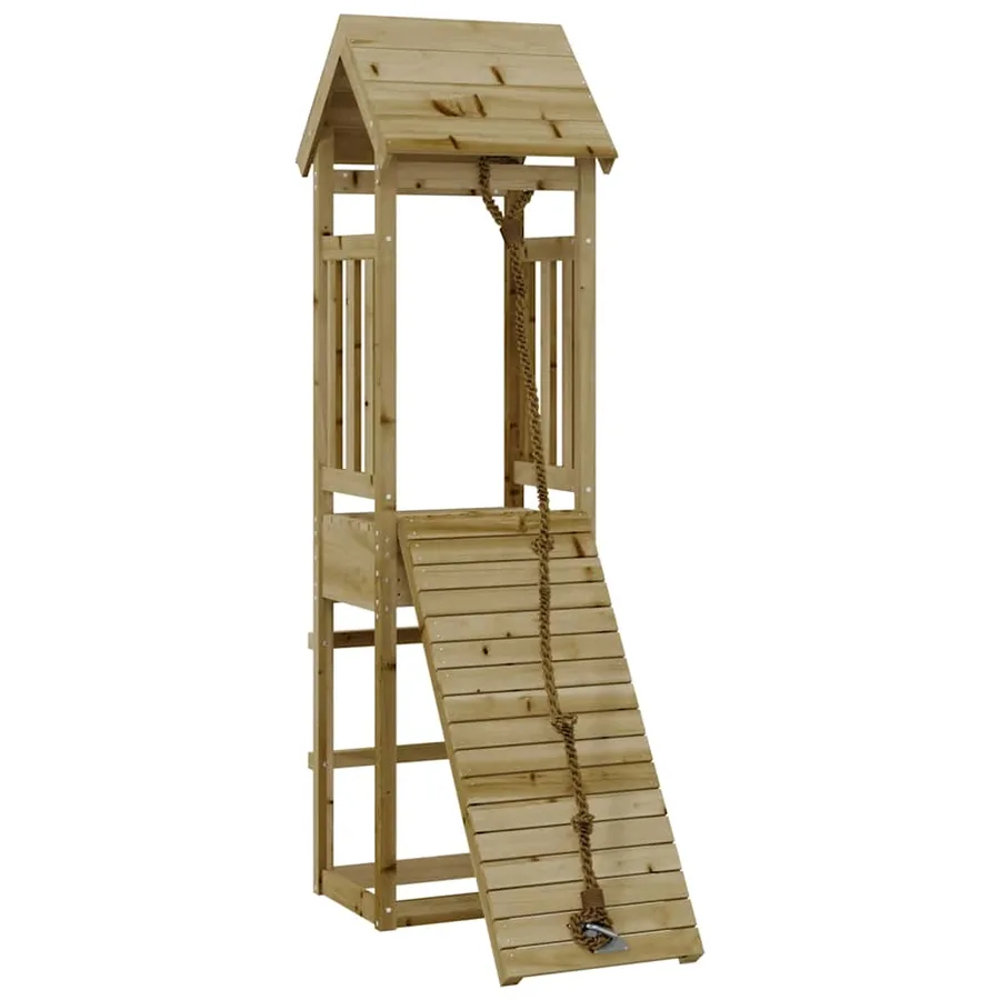 Maisonnette de jeu avec mur d'escalade bois de pin imprégné - 2