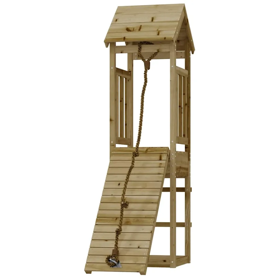 Maisonnette de jeu avec mur d'escalade bois de pin imprégné - 3
