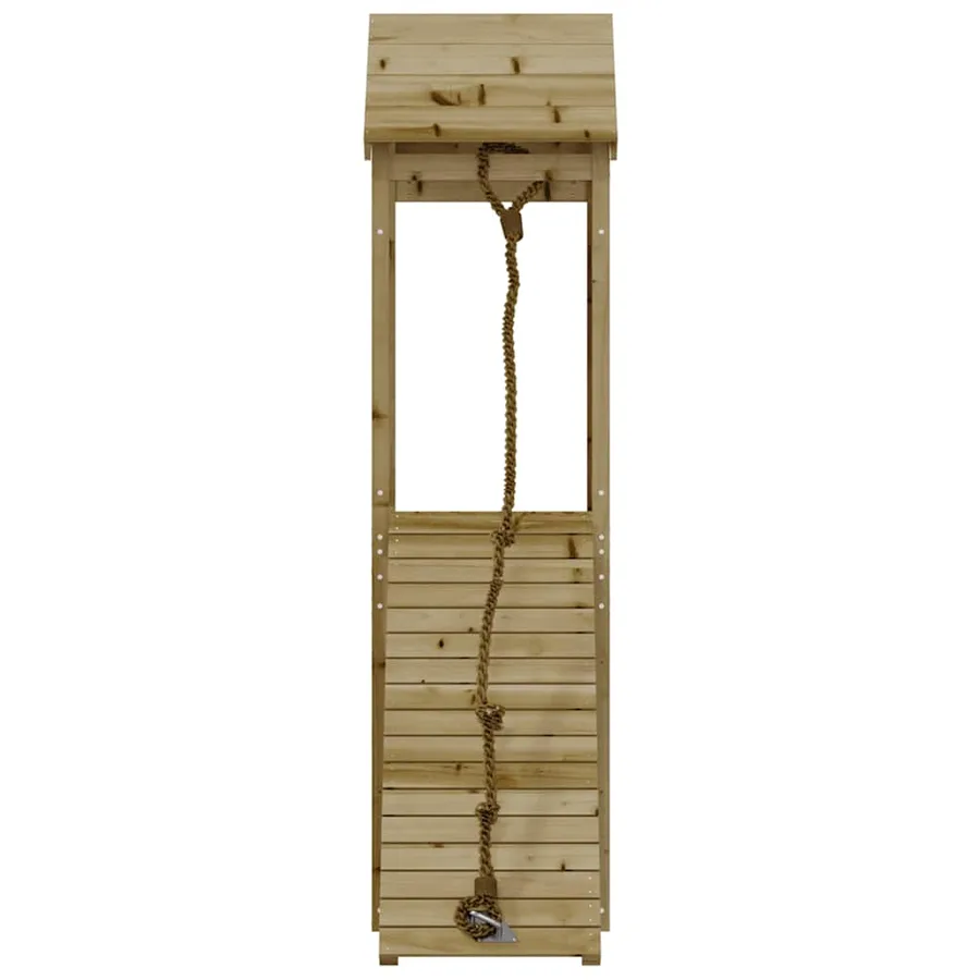 Maisonnette de jeu avec mur d'escalade bois de pin imprégné - 4