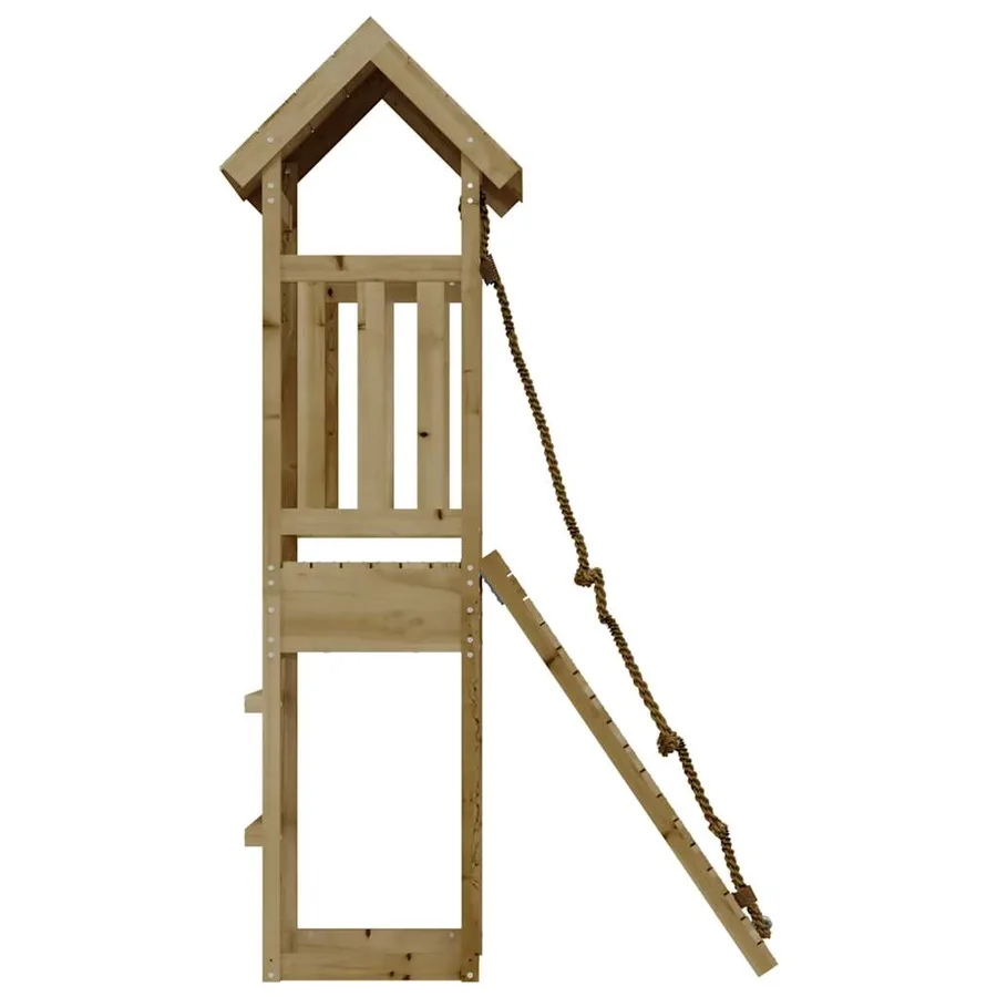 Maisonnette de jeu avec mur d'escalade bois de pin imprégné - 5