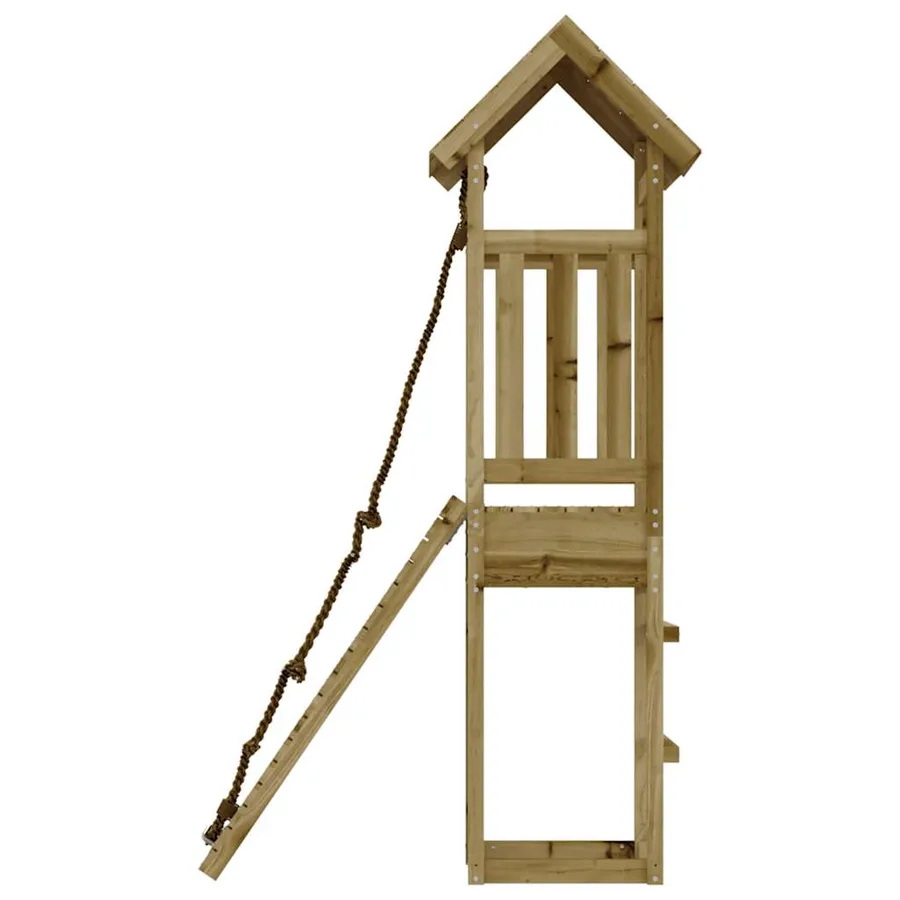 Maisonnette de jeu avec mur d'escalade bois de pin imprégné - 6