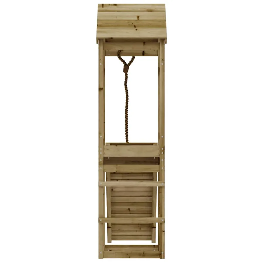 Maisonnette de jeu avec mur d'escalade bois de pin imprégné - 7