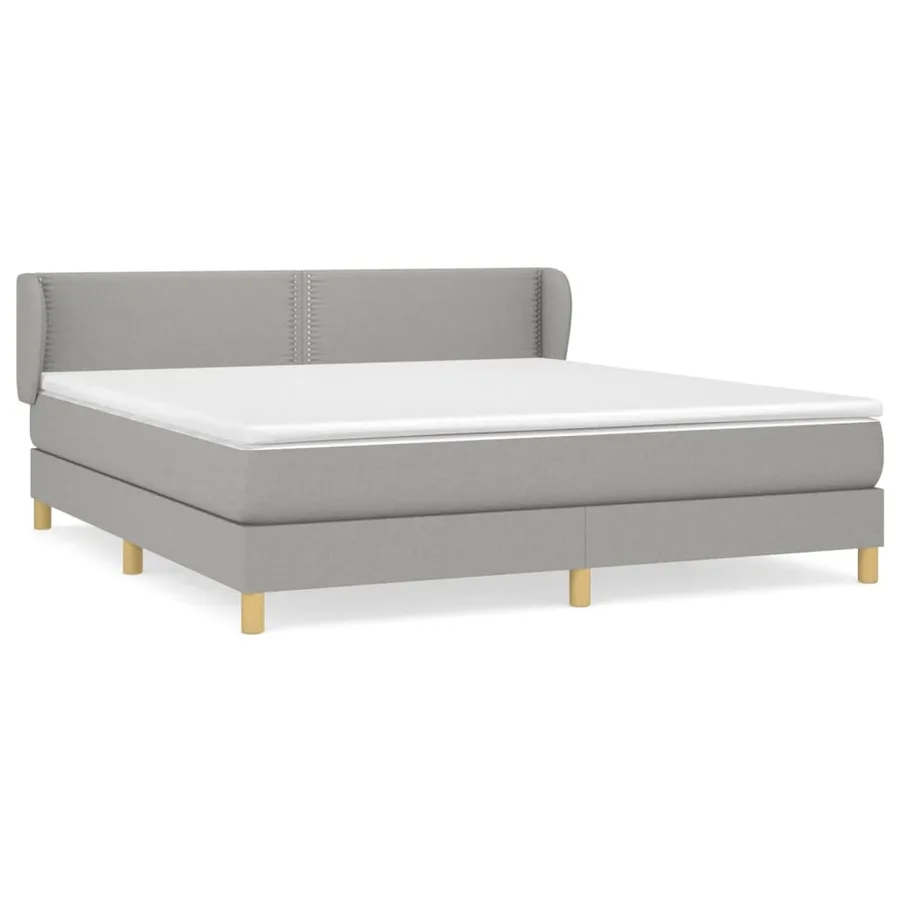 Sommier à lattes de lit avec matelas Gris clair 180x200cm Tissu - 2