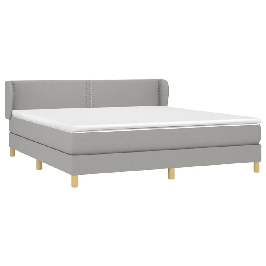Sommier à lattes de lit avec matelas Gris clair 180x200cm Tissu - 3