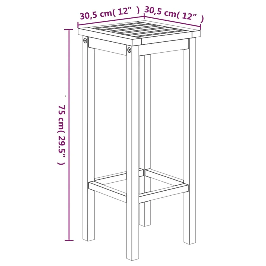 Ensemble de bar de jardin 3 pcs bois d'acacia solide - 10