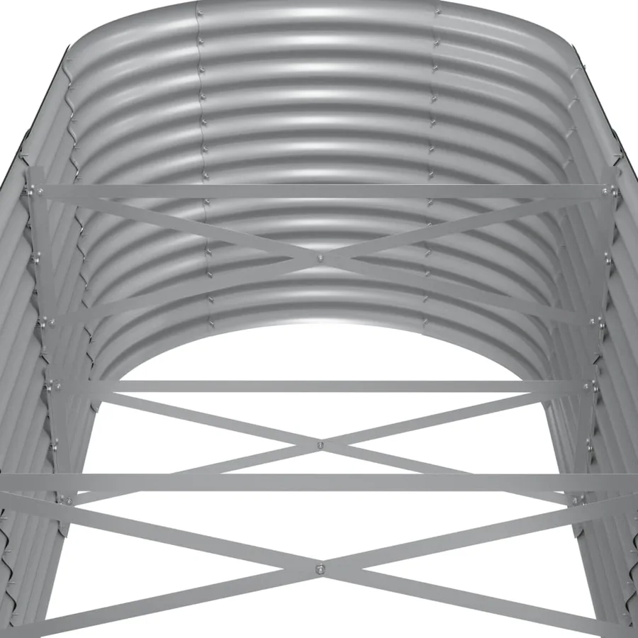 Lit surélevé de jardin Acier enduit de poudre 512x80x68 cm gris - 5