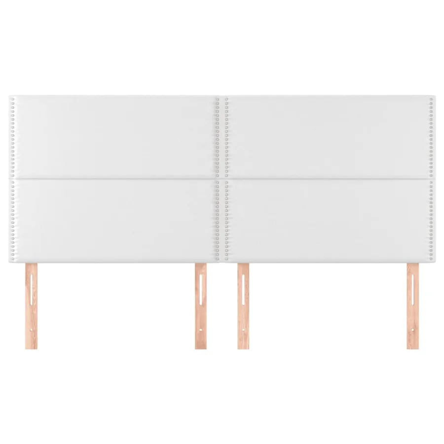 Tête de lit blanche 200 x 5 x 118/128 cm similicuir - 3