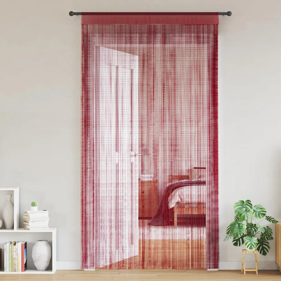 Rideau en fils 2 pcs 100 x 250 cm Bordeaux - 2